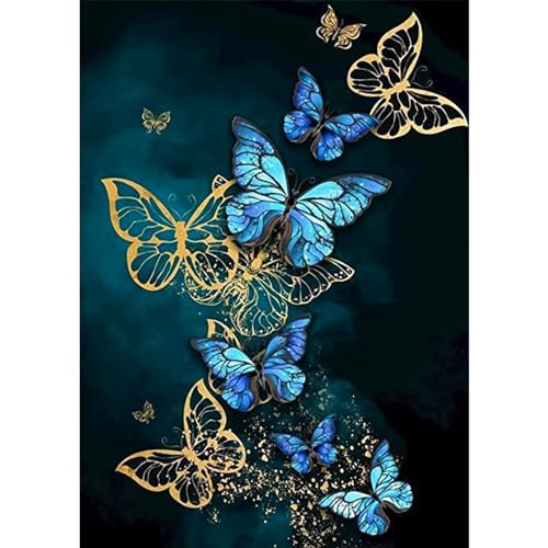 DAERLE Diamond Painting Glänzender Schmetterling, Diamant Painting Bilder Schmetterling, Diamond Painting Erwachsene DIY Diamant Vollbild, Malen Nach Zahlen 5D Diamant Painting für Wand Dekor 30x40cm von DAERLE