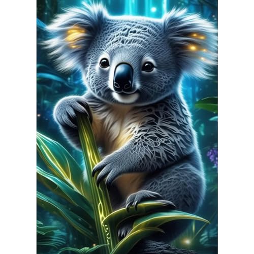 DAERLE Diamond Painting Koala Baby, Diamant Painting Bilder Niedlicher Koala, DIY Diamant Vollbild, Malen Nach Zahlen Erwachsene, Kinder, 5D Diamant Painting für Wand Dekoration 30x40cm von DAERLE