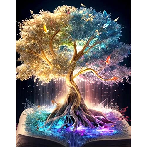 DAERLE Diamond Painting Magischer Baum Diamant Bilder, Erwachsene, Kinder DIY Cross Stickerei Malerei Kits Wand Dekor 30x40cm von DAERLE