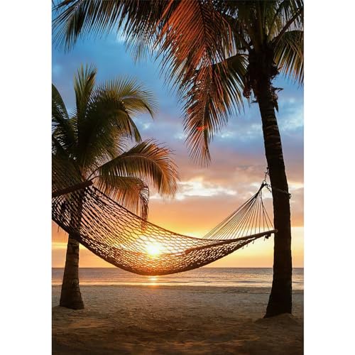 DAERLE Diamond Painting Sonnenuntergang Strand, 5D Diamond Painting Erwachsene landschaft mit Diamond Painting Zubehör, Diamond Painting Set für Wohnzimmer Schlafzimmer Büro Wand Dekoration 30x40cm von DAERLE