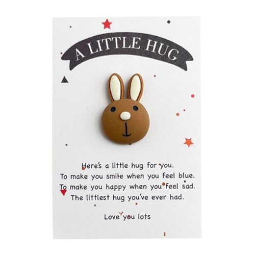 Pocket Hug Rabbit Token Bulk, Pocket Hug Token mit niedlichem Harzhasen, kleine Tasche mit Hasen Positive Umarmungskarten, Thinki-Geschenke von DAGESVGI