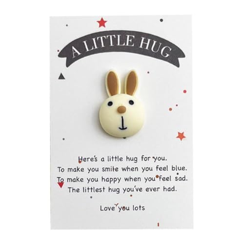 Pocket Hug Rabbit Token Bulk, Pocket Hug Token mit niedlichem Harzhasen, kleiner Pocket Positive Hug Bunny mit Karten, Thinki-Geschenke von DAGESVGI