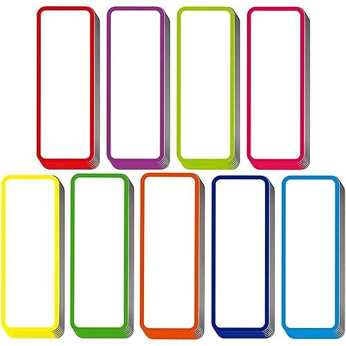 54pcs Trockene LöSchetiketten Wiederverwendbare Namensplatten Tag 9 Farben Flexible Etikettenstreifen FüR Whiteboard Locker KüHlschrank Regale Toolbox Im Home Office Klassenzimmer 3.2 X 12 Jeweils von DAGLLGEW