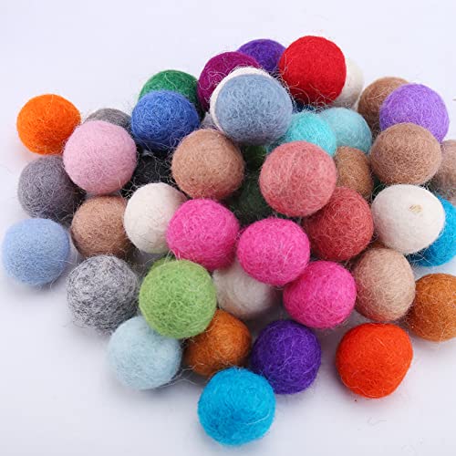 DAHI 50pcs bunt Filzkugeln Wollfilz Perlen 20mm Filz Pom Poms zum Basteln DIY Kreative Handwerk von DAHI