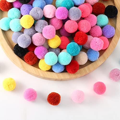 DAHI Pompons 100stk Kaschmir Bommeln zum Basteln ca.2cm Pom Pom Set zum Basteln DIY Kreative Handwerk (100pcs) von DAHI