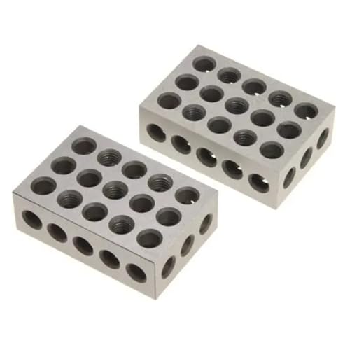 Stahlgehärtete Präzisionsblöcke 1Set 23 Löcher Präzision 1-2-3 "Blöcke mit Schraubenschlüssel Parallel Spannblock Set 23 Löcher Parallel Block mit Schraubenschlüssel(No wrench) von DAISHUJIE