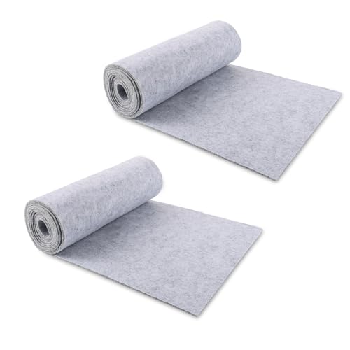 DAJAVE 2 Stück Filz Meterware 3mm Bastelfilz Grau Filzstoff Meterware 30cm x 250cm Polyester Filz Filzmatte für DIY Aufbewahrungstasche Patchwork Nähen Basteln Handwerken Dekoration von DAJAVE