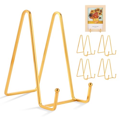 DAJAVE 6 Stück Tellerständer Metall 6 Zoll Tellerhalter Ständer Gold Bildständer, Staffelei Display Ständer Dekorative Ständer & Stützen for Schüssel, Teller, Bücher von DAJAVE