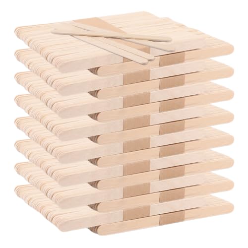 DAJAVE 800 Stück Eisstiele Holz, Eisstäbchen Holz 114×10×2mm Holzstäbchen Zum Basteln Eisstäbchen Holz Bastelhölzer Holzstäbchen für Eis, Basteln, Holz Eisstiele von DAJAVE