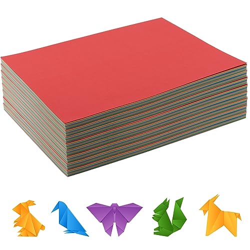 DAKFOOK 200 Blatt A4 farbiger Karton, 230 g/m² Regenbogen-Karton, Bastelpapier, 10 verschiedene Farben, Origami-Papier für Scrapbooking, Kartenherstellung, Dekorationen und DIY-Projekte von DAKFOOK