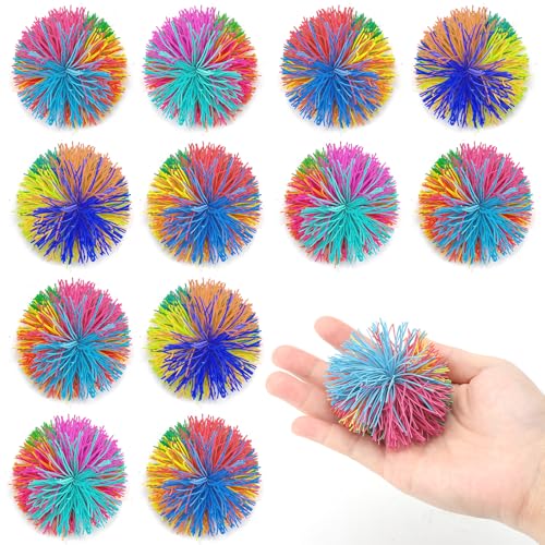 12 Stück Stringy Balls, Mitgebsel Kindergeburtstag, Stressball Kinder Wuschelball, Mitgebsel Kindergeburtstag 10 Jahre Stressabbau Spielzeug Anti Stress Spielzeug für Kinder von DAKLUNAR