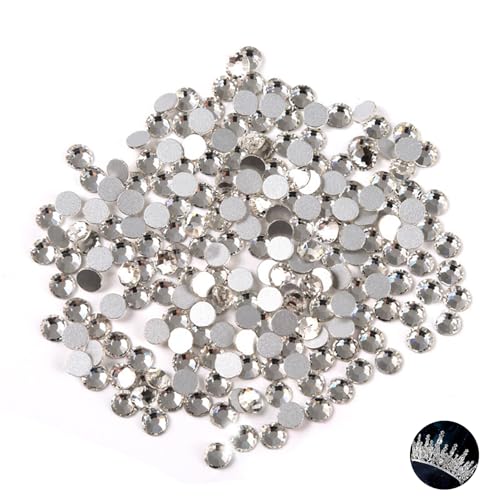 1440 Stück 4.6-4.8mm Glitzersteine Set, Runde Strasssteine, Dekosteine Kristall Steinchen für Verzieren und Basteln, Silberne Bastelsteine für DIY Handwerk Nägel Kleidung Make-up von DALAETUS