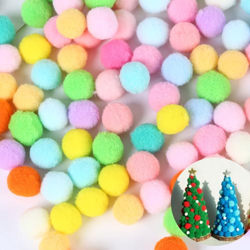 200 Stück Mini Pompons Set, Bunt Pompons zum Basteln, Pompons Bälle, Ponpons Deko, Klein Bastel ZubehöR für Lustige DIY Kreative Handwerk, Ostern, Weihnachten, Kinder von DALAETUS