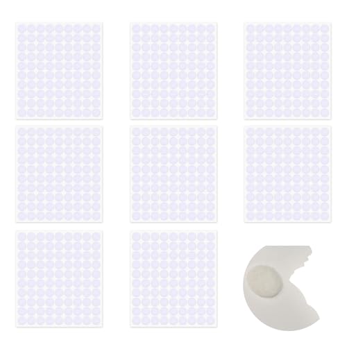 720 Stück Klettpunkte Selbstklebend 10 mm, Klettverschluss Selbstklebend, Self Adhesive Doppelseitige Klett Klebepunkte, Klettband Klettstreifen, Klebend Klettverschluss für Haus Schule Büro (Weiß) von DALAETUS