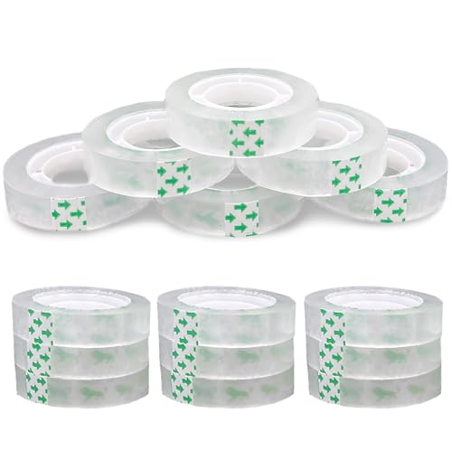 DALAETUS 15 Rollen Klein Unsichtbar Klebeband Set, 18mm x 26m Klebeband Transparent für Verpacken von Geschenken, Allzweckband für Zuhause, die Schule Arbeit und das Büro von DALAETUS