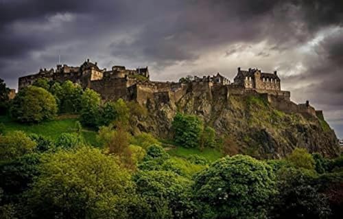 Malen Nach Zahlen Zum Selbermachen Malen Nach Zahlen Für Kinder Natürliche Landschaft Wolken Schloss Schottland England Edinburgh Als Geschenk Heim- Und Wanddekoration 40x50cm von DALWI