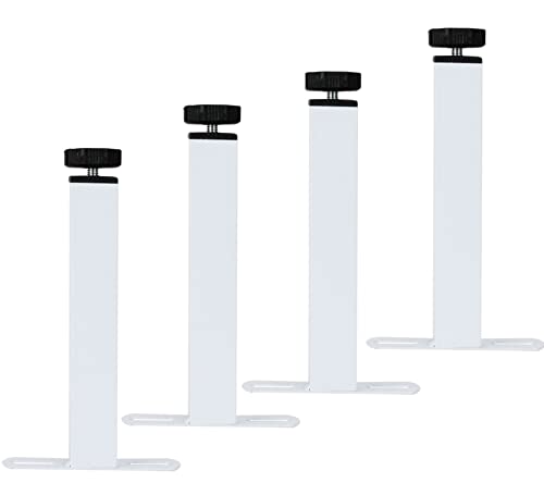 DAMOIFFP 4-teiliges höhenverstellbares Stützbein für Bettrahmen, schweres Stützbein für Bettmittellatten, Möbelbeine aus Metall und Stahl, für Bettsofa-Kabinenzubehör, Vierkantrohr, mit Sch von DAMOIFFP