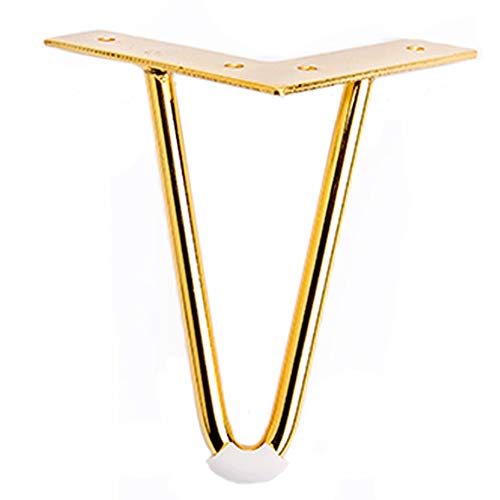 DAMOIFFP DIY-Möbelbeine aus Metall, perfekt für Schränke, Kleiderschränke, TV-Schränke, Schubladen, Nachttische, Mid-Century-Modern-Stil, mit Schrauben und Bodenschonern/Golden / 12 cm von DAMOIFFP