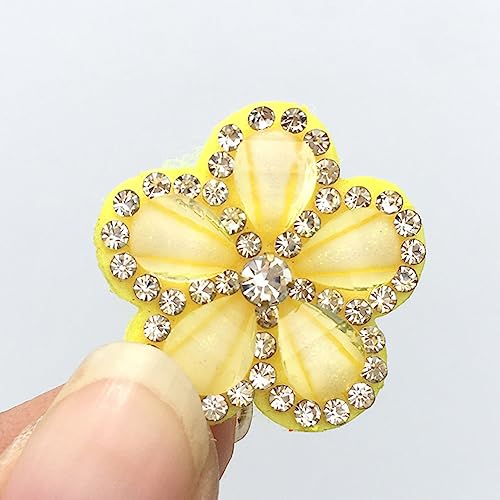 Farbige Strasssteine, Edelsteine ​​für Kleidung, Strasssteine, Strasssteine, Glas-Strasssteine, 10 Stück 3D-Strass-Blumenaufnäher for Aufkleben auf Kleidungsabzeichen, Applikationen for Kleidungsstück von DANTTY