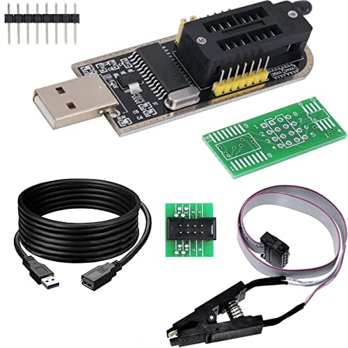 DAOKAI SOIC8 SOP8 Flash Chip IC Test-Clips Socket Adpter,CH341A 24 25 Serie EEPROM Flash BIOS USB Programmer Modul,mit 30cm USB Verlängerungskabel von DAOKAI