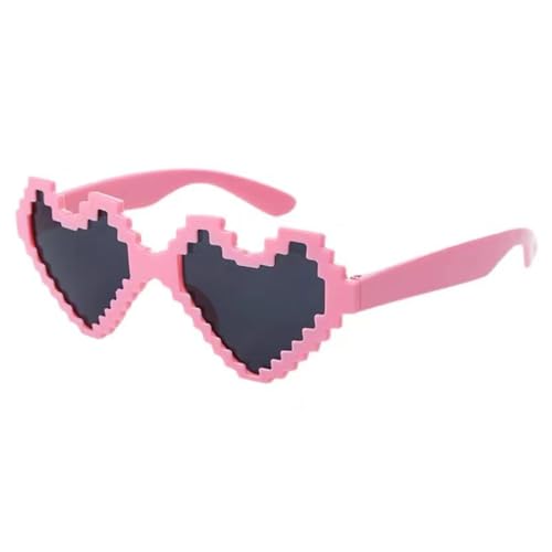 DARANCA Lustige Sonnenbrille for Erwachsene, lustige Brille, Herz-Sonnenbrille for Mädchenpartys, lustige Karnevalspartys, Hochzeitsfotografie-Dekore for Erwachsene(Pink) von DARANCA