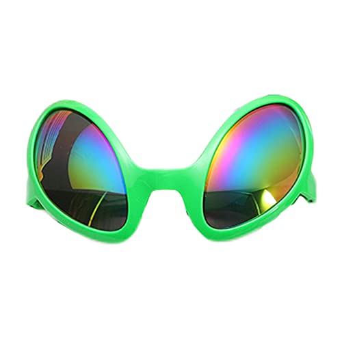 Lustige Sonnenbrille for Erwachsene, witzige Brille, Party-/Urlaubsbrille im Alien-Alternative-Modellier-Kostümdesign | Sonnenbrille mit Regenbogengläsern | Requisiten for Halloween-Partys(Green) von DARANCA