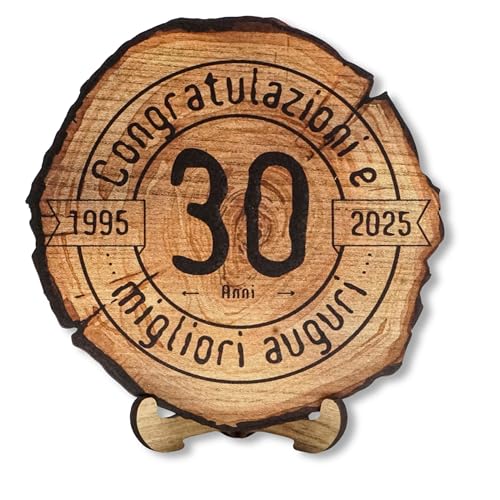 DARO Design - Holzscheibe - 30 Jahre - Größe 20cm- Geschenk zum Jubiläum, 30 Geburtstag, Jahrestag - Herzlichen Glückwunsch von DARO Design