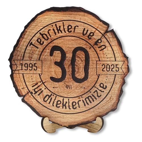 DARO Design - Holzscheibe - 30 Jahre - Größe 20cm- Geschenk zum Jubiläum, 30 Geburtstag, Jahrestag - Herzlichen Glückwunsch von DARO Design