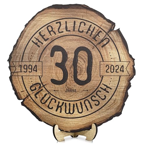 DARO Design - Holzscheibe - 30 Jahre - Größe 30cm- Geschenk zum Jubiläum, 30 Geburtstag, Jahrestag - Herzlichen Glückwunsch von DARO Design