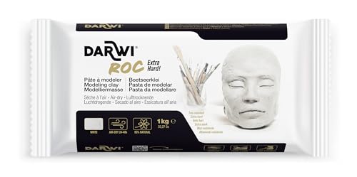 DARWI - DA0831000000C - Un Pain de Pâte à Modeler Naturelle - Malléable - séchage à l'air libre - Blanc - 1 KG - Prête à l'emploi - Autodurcissante - Très résistante - Pour Artistes - DARWI ROC DARWI - DA0831000000C - Un Pain de Pâte à Modeler Naturelle - Malléable - séchage à l'air libre - Blanc - 1 KG - Prête à l'emploi - Autodurcissante - Très résistante - Pour Artistes - DARWI ROC von DARWI