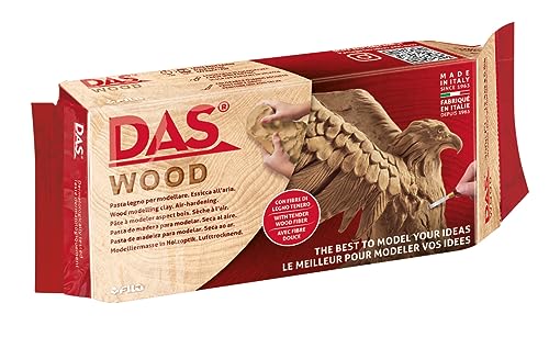 DAS F348700 DAS WOOD Modelliermasse, Auf Wasserbasis mit Holzfasern, Holz, 350, Gramm von DAS