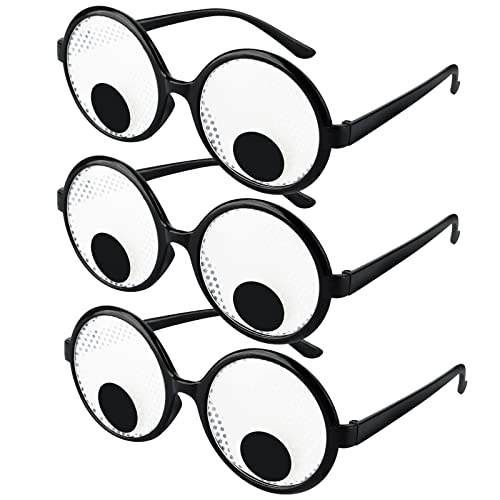 DASHUAIGE 3 Stück Lustige Brillen mit Wackelaugen, Schüttel-Augen-Partybrillen für Foto-Requisiten, Kostümzubehör, Cosplay und Erwachsene Kinder-Party von DASHUAIGE