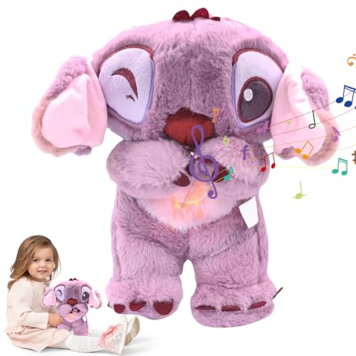 DASIAUTOEM Schlummer Kuscheltier, Kuscheltier mit Atembewegung und Musik, Schlummer mit Sanfter Musik, AnxietyRelief, Baby Erstausstattung Neugeborene Geschenk, Babyparty Geschenk (Lila) von DASIAUTOEM