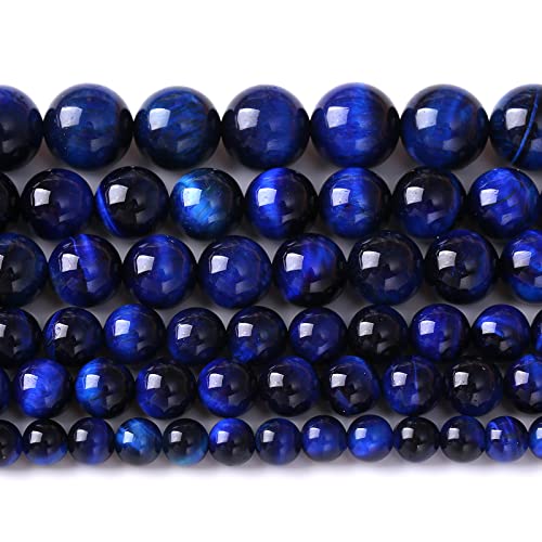 10 mm, 36 Stück Natursteine, Lapislazuli, blaue Tigeraugen-Perlen, 5 A, hochwertige Abstandshalter, lose Perlen für Schmuckherstellung, DIY-Armband, Zubehör von DASUGRHWHCDS