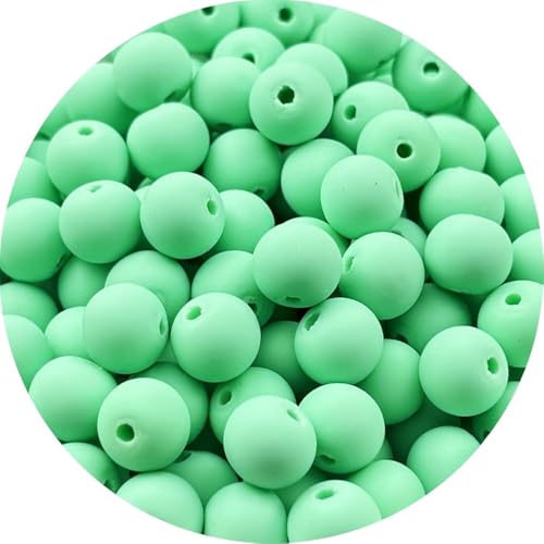 150 Stück 8 mm Polymer-Ton-Perlen, runde Abstandshalter-Perlen, Heishi-Vinyl-Perlen für die Herstellung von Armbändern, Halsketten, Ohrringen, Zubehör, DIY, Handarbeit, Mintgrün von DASUGRHWHCDS