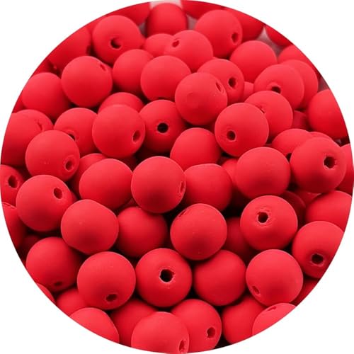 150 Stück 8 mm Polymer-Ton-Perlen, runde Abstandshalter-Perlen, Heishi-Vinyl-Perlen für die Herstellung von Armbändern, Halsketten, Ohrringen, Zubehör, DIY, Handarbeit, Rot von DASUGRHWHCDS