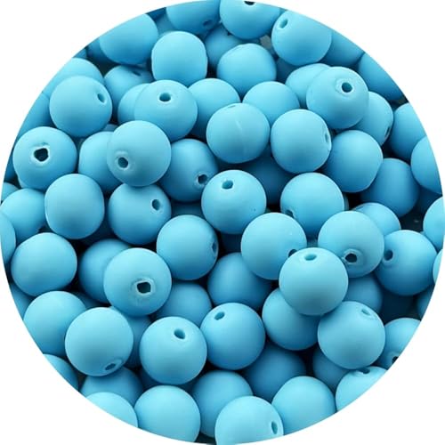 150 Stück 8 mm Polymer-Ton-Perlen, runde Abstandshalter-Perlen, Heishi-Vinyl-Perlen für die Herstellung von Armbändern, Halsketten, Ohrringen, Zubehör, DIY, Handarbeit (hellblau) von DASUGRHWHCDS