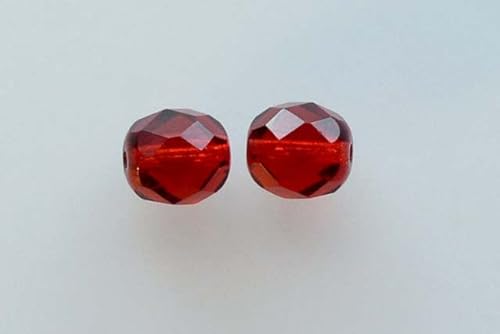 150 Stück feuerpolierte facettierte Perlen, rund, 8 mm, transparent rosa (70010), Bohemia Kristallglas, Tschechien 15119001 von DASUGRHWHCDS