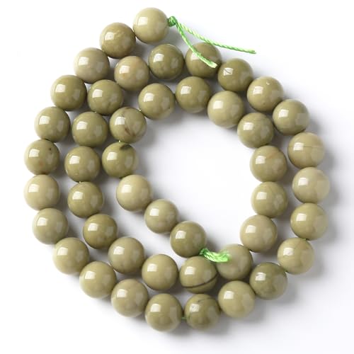 6 mm 60 Stück grüne Angelit-Jade-Avocado-Naturstein-Perlen für Schmuckherstellung, DIY-Armbänder von DASUGRHWHCDS