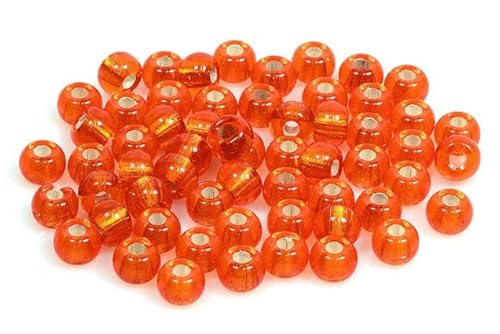 60 Stück gepresste Rocailles-Glasperlen, Preciosa Ornela 2/0, Transparent Orange 81800 (90030-81800), Bohemia Kristallglas, Tschechien 311 19 001 von DASUGRHWHCDS