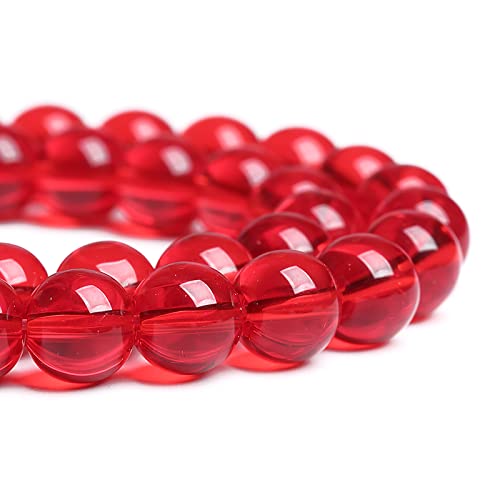 8 mm, 46 Stück, rote Granatglasperlen, lose Abstandshalter, Kristallperlen für Schmuckherstellung, DIY-Armbänder von DASUGRHWHCDS