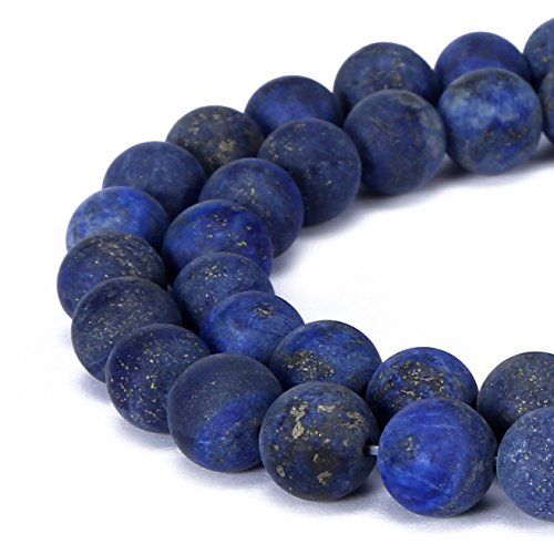 AAA natürlicher dunkelblauer Lapislazuli-Edelstein, rund, lose Perlen, 2 mm, 3 mm, 4 mm, 6 mm, 8 mm, 10 mm, 12 mm (matt 10 mm) von DASUGRHWHCDS