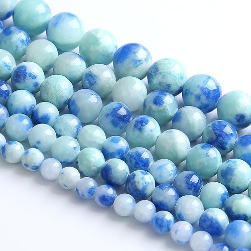 Abstandshalter aus persischer Jade, 4 mm, 86 Stück, Pfauenblau, lose Perlen für Schmuckherstellung, Armband, Halskette von DASUGRHWHCDS