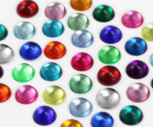 Acryl-Cabochons mit flacher Rückseite, 13 mm, Kunststoff, Edelsteine für Bastelarbeiten, Kostüme, Verzierungen, Kartenherstellung, Schmuck, Cosplay-Schmuck, 50 Stück von DASUGRHWHCDS