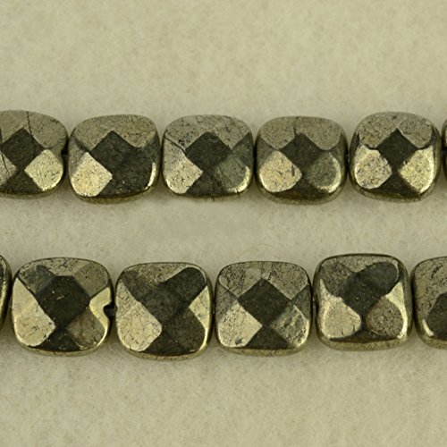 Facettierte, doppelseitige Pyritperlen, Naturstein-Perlen, DIY-Perle für Schmuckherstellung, Strang, 38,1 cm (8 x 8 mm) von DASUGRHWHCDS