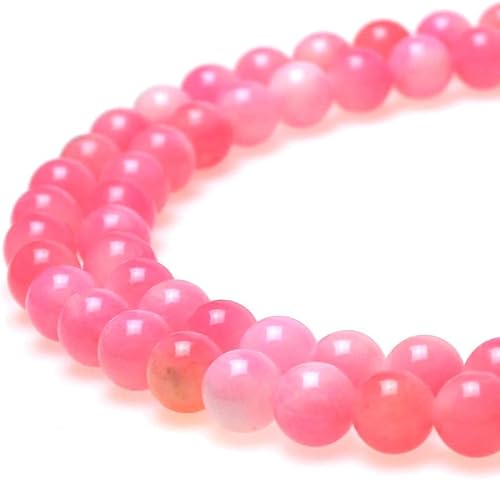 Natürliche, saftige Pfirsich-Chalcedon-Perlen, rund, lose Perlen für Schmuckherstellung, DIY, Armband, Halskette, 8 mm von DASUGRHWHCDS