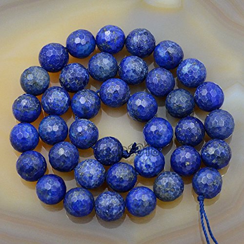 Natürliche Edelsteine, facettierte, runde Abstandshalter, lose Perlen, 4 mm bis 10 mm (10 mm, facettierter Lapislazuli) von DASUGRHWHCDS