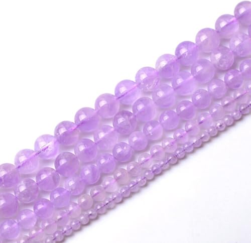 Natürliche Lavendel-Amethyst-Perlen, rund, lose Perlen für Schmuckherstellung, DIY, Armband, Halskette (10 mm) von DASUGRHWHCDS