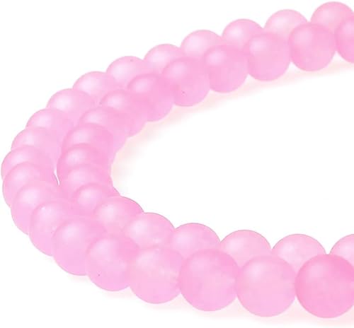 Runde matte matte rosa Jadeperlen werden im Schmuckdesign verwendet, um Armbänder und Halsketten herzustellen (10 mm) von DASUGRHWHCDS