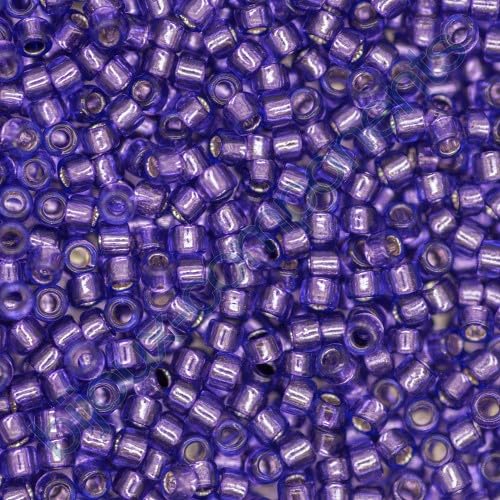 TOHO Rocailles, rund, Größe 11/0, silberfarbener Rand, Violett (# 2224), Japan, Glas, 10 g von DASUGRHWHCDS